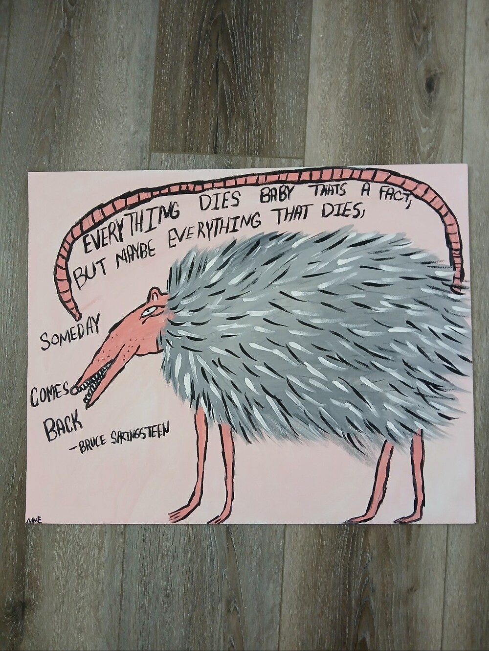 Possum-Springsteen Quote Painting